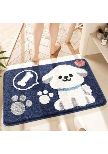 Yifomall Köpek Figürlü Banyo Paspası - Yüksek Su Emici, Kayma Engellli, Hızlı Kuruyan, Ev Dekoru İçin Kartoon Desenli Halı Diğer