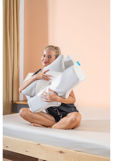 Visco Nox Omuz Ağrısı Önleyici Ortopedik Visko Yastık 64 38 12,5cm Beyaz