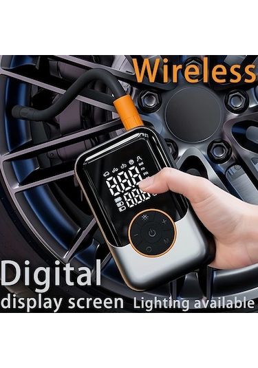 Primepickings Portable Wireless Inflator Taşınabilir Kablosuz Dijital Basınç Göstergeli Usb Şarjlı Araç Bisiklet Için Hava Kompresörü