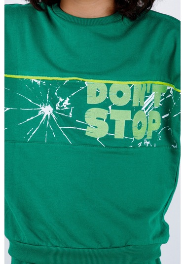 Erkek Çocuk Don't Stop Baskılı Örme Basic Eşofman Takımı 001