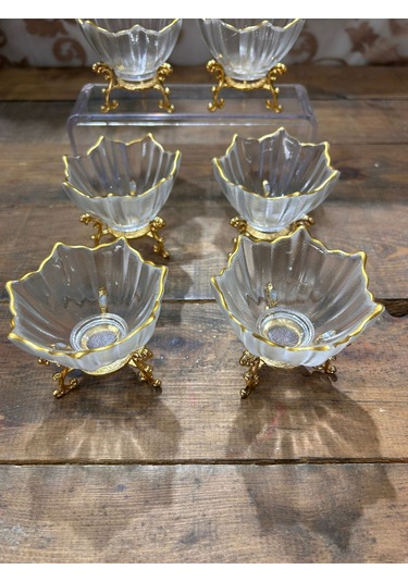 Wow Puslu Cam Lokumluk 6 Lı Altın Rengi