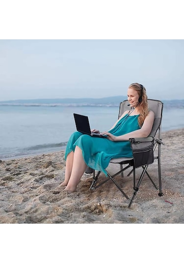 Efsane Kamp - Profesyonel Fold&go Katlanır Kamp Sandalyesi Gri Çok Renkli