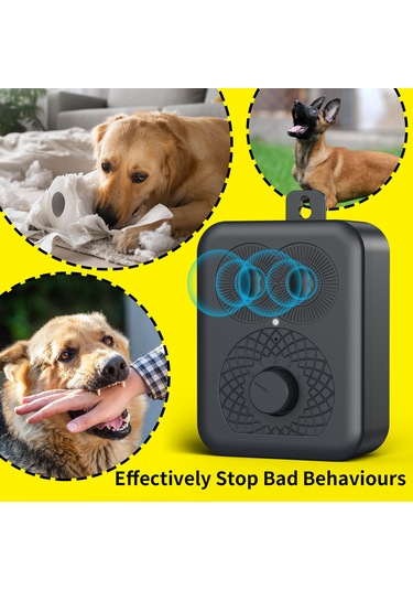 Geeroyoo Siyah Abs Ultrasonik Köpek Kovucu, 32ft Mesafe, 15khz-30khz Frekans, 1200mah Pil, Taşınabilir Tasarım