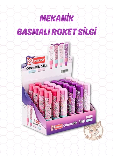 Mikro Basmalı Mekanik Silgi 2 Adet