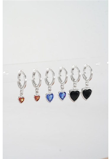 Kadın Vip Ser Kalp Model 6'lı Küpe Seti 001