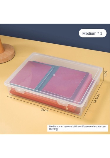 Leasetake Plastik Dosya Düzenleyici Şeffaf Kare Saklama Kutusu A4 Saklama Kutusu Dosya Saklama Kutusu M Beyaz