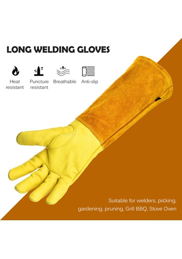 Yaleker Bahçe Çalışmaları İçin Deri Eldiven, Taban Kaymazlı, Uzun Kollü, Kahverengi, S Beden - Bahçe Bakımı Ve Çiçek Aşısı İçin Dayanıklı Eldivenler