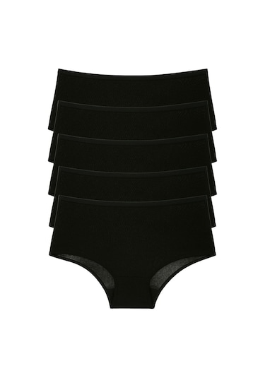 Nicoletta Yüksek Bel Kadın Külot 5'li Siyah