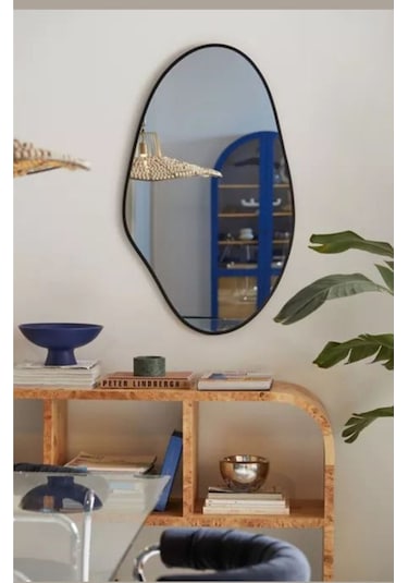 Asimetrik Ayna, Konsol Aynası, Dresuar Aynası, Tuvalet Aynasi. 1.kalite Ayna 75x50 75 X 50 Klasik Gerçek Ayna Naturel