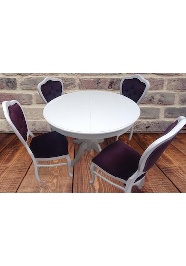 Masa Sandalye Takımı Ihlamur Baba Ayak Model Mdf Tabla 100 Cm Açıl El Yapımı