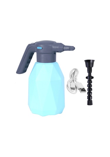 Neevoyu 2l Usb Şarjlı Elektrikli Buhar Makinesi - Bahçe Sulama, Araba Yıkama, Ev Temizliği İçin Universal Başlı Mavi Sprey Botu