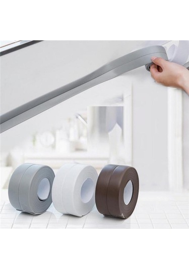 Lavabo Ve Banyo İçin Yuva Bandı, Banyo Ve Mutfak İçin Pvc Duvar Üzerinde Beyaz Kendinden Yapışkanlı Su Geçirmez Etiket 3.2m By 3.8cm