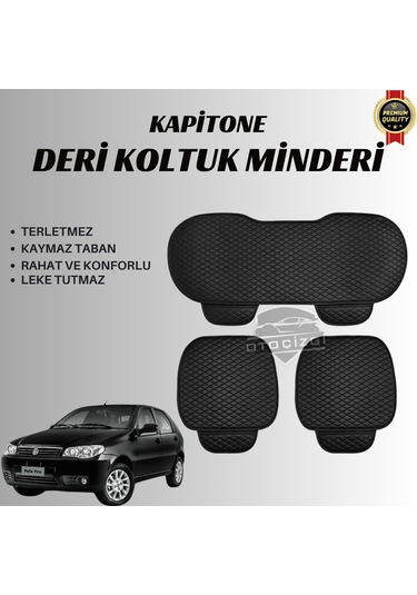 Fiat Palio Uyumlu Deri Kapitone Koltuk Minderi Koruma Kılıfı 3 Lü Set