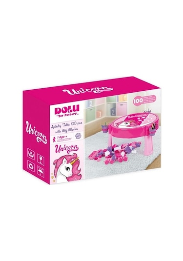 Dolu Unicorn 100 Parça Mega Bloklu Aktivite Masası  2572
