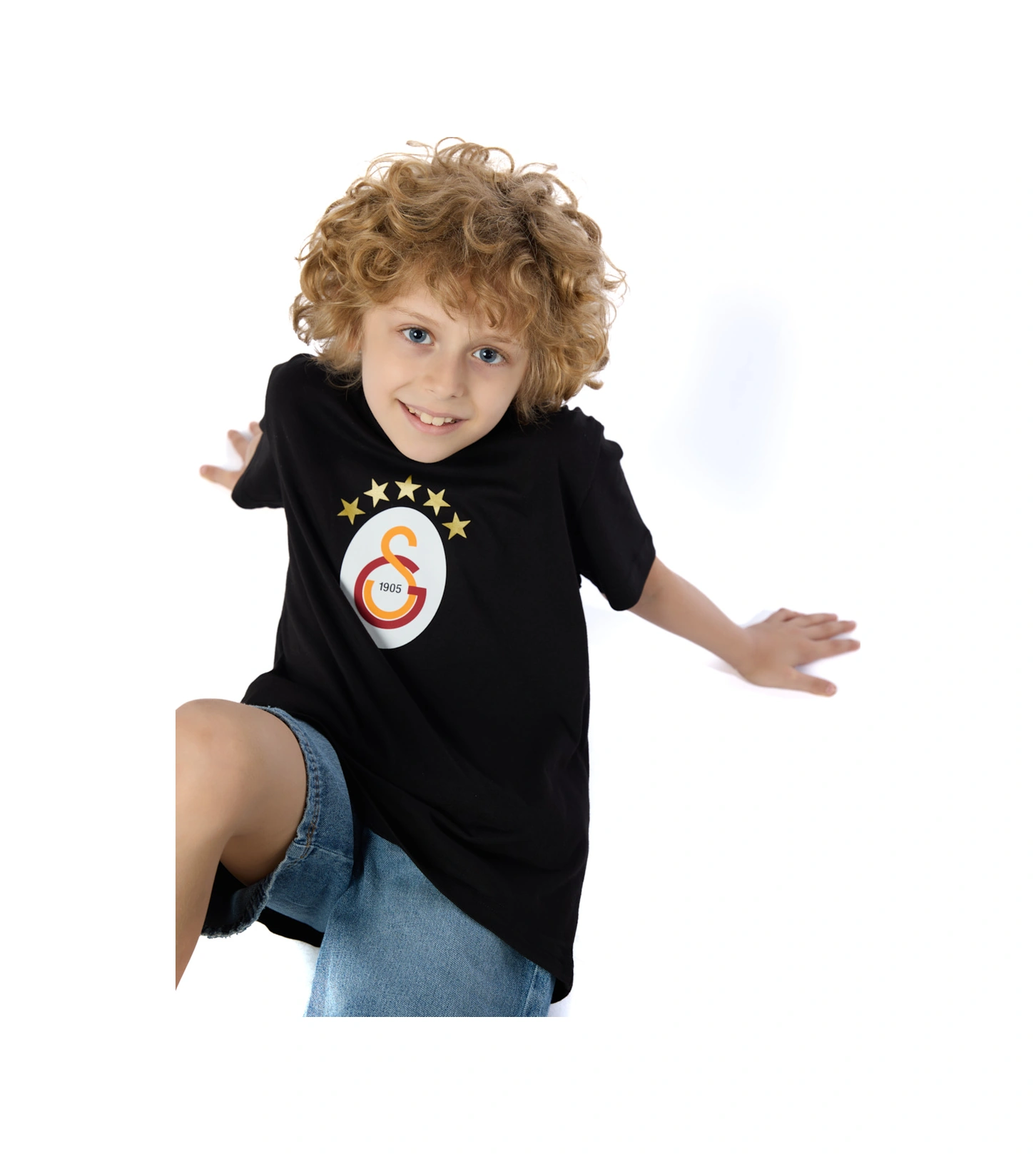 Galatasaray 5 Yıldız Çocuk T-shirt C251402 SIYAH