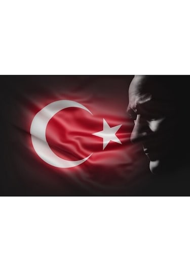 Türk Bayrağı Ve Atatürk Cam Tablo