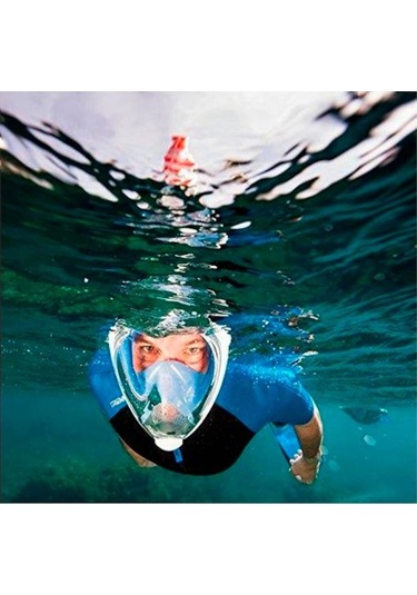 Trendooze Yüz Soleshopping Şnorkel Maskesi, Görüntü Full Face-tam Dalış 180 Cb Altın Çok Renkli