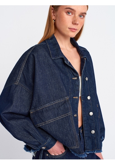 Dilvin 65362 Rins Yıkama Oversize Denim Mont Lacivert