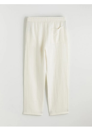 Lc Waikiki Ekru Loose Fit Erkek Müslin Pantolon
