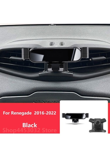 Jeep Renegade 2022 2021 2020 Araba Cep Telefonu Tutucu 360 Derece Dönüş Özel Tutucu Montaj Aksesuarları 2019 2018 2016, Siyah