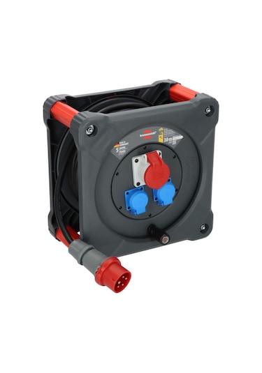 Brennenstuhl Profesyonel Serisi Ip44 H07rn-f 5g2.5 1 Adet Cee Soket Ve 2 Adet 230 V Girişli Soketli 30 Metre Makaralı