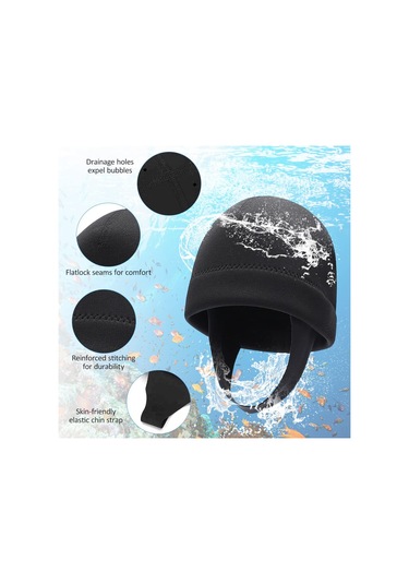 Moveevo 2mm Neopren Denizcilik Şapka Kızıl M: Güneşten Koruma, Isı Sağlama, Kulak Koruması - Snorkeling, Sörf, Yüzme İçin Beyaz