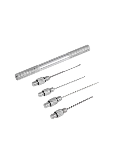 Balıkçılık Baiting İğne Seti 5-in-1 Alüminyum Alaşımlı Sazan Balıkçılık Arma İğne Stringer Matkap Kancaları Balıkçılık Yem İğne Aracı
