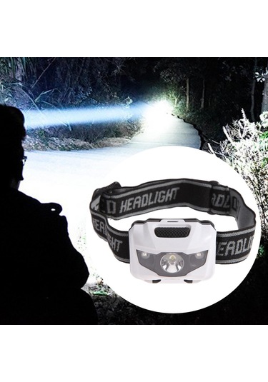 Homyl El Feneri Dış Mekan Far Led Koşu Kamp Bisiklet Beyaz Beyaz
