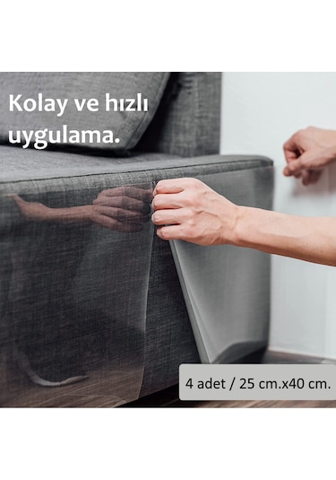 Kedi Tırmalama Koltuk Mobilya Koruyucu Tek Yüz Yapışkanlı Şeffaf 69 x 100 CM