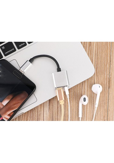 Honmex Type-c Çift Fonksiyonlu Adaptör: 3.5mm Kulaklık Bağlantısı Ve Hızlı Şarj - Huawei, Xiaomi Uyumlu