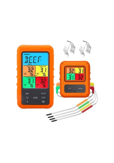 Sones Ts-tp40-x Kablosuz Renkli Ekranlı Elektronik Dijital Gıda Termometresi Turuncu