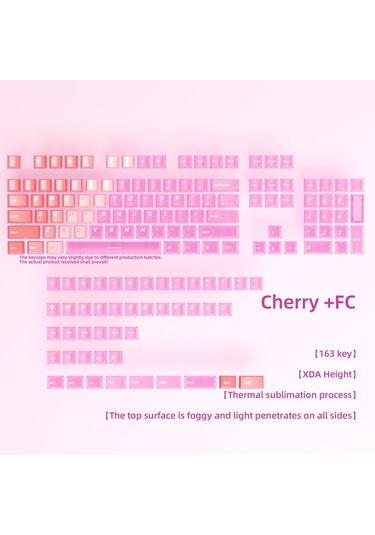 Mekanik Klavye Keycaps Rgb Şeffaf Gaming Pbt Tuş Takımı Pembe