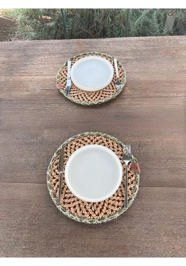 2'li Amerikan Servis - Leke Tutmaz- Kahverengi-yeşil 33 X 33 Cm Kahverengi