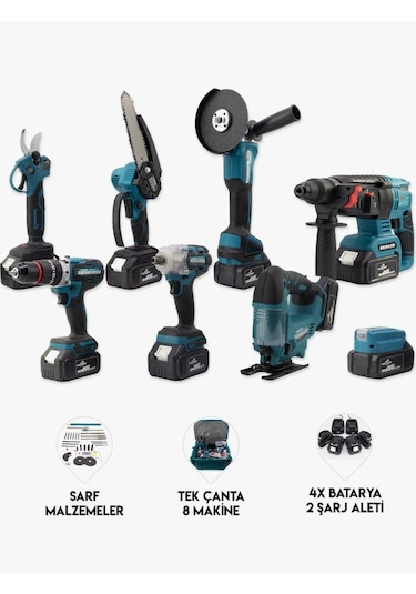 Branzeg BRZ-8S4 8'li Sarjlı Matkap Vidalama Seti