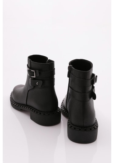 Dgn 050 Kadin Yani Kemerli Klasik Bot 050-2495-R2128 Siyah