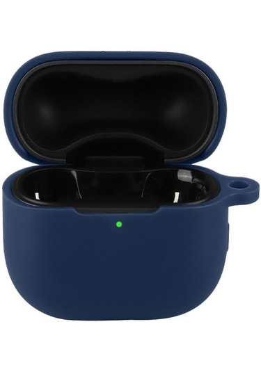 Huawei Freeclip 2 Kulaklık Uyumlu Mat Silikon Kılıf + Kanca Lacivert