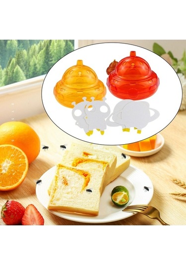 Createtech Suntek Uzay Gemisi Şekli Yeniden Kullanılabilir 2 Adet Kırmızı Meyve Sineği Kapanı