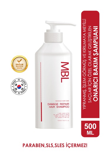 Mbl Damage Repair Şampuan İşlem Görmüş Yıpranmış Saçlar İçin Özel Bakım Şampuanı 500ml Tüm Saç Tipleri