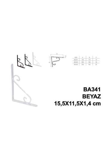 Beşel Perforje Raf Altı Parlak Beyaz 15,5x11,5x1,4 Cm 4 Adet