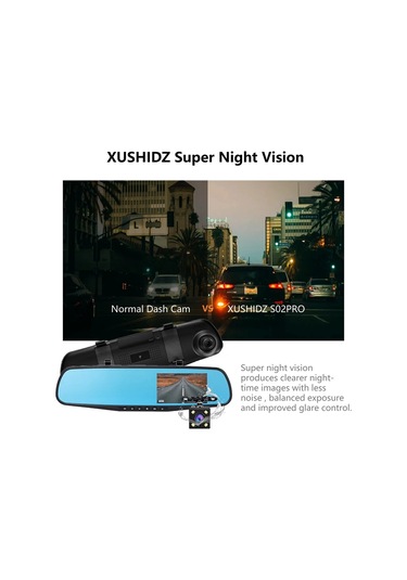Xushidz S02pro 1080p Ayna Dash Kamera Ön Ve Arka Araç Kamera Çift Araç S02 16g