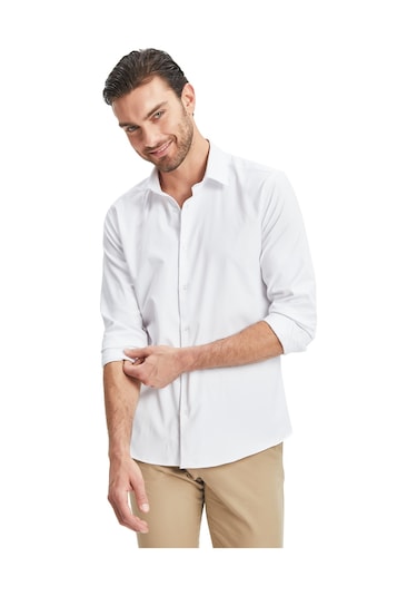 Gsstore Galatasaray Erkek Slim Fit Gömlek E241293 Beyaz