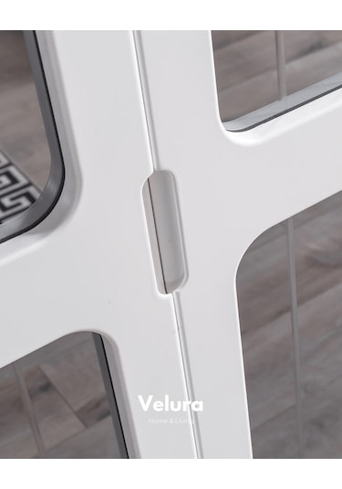 Boerno 6 Kapaklı Aynalı Gardırop Dolap Beyaz - Ceviz