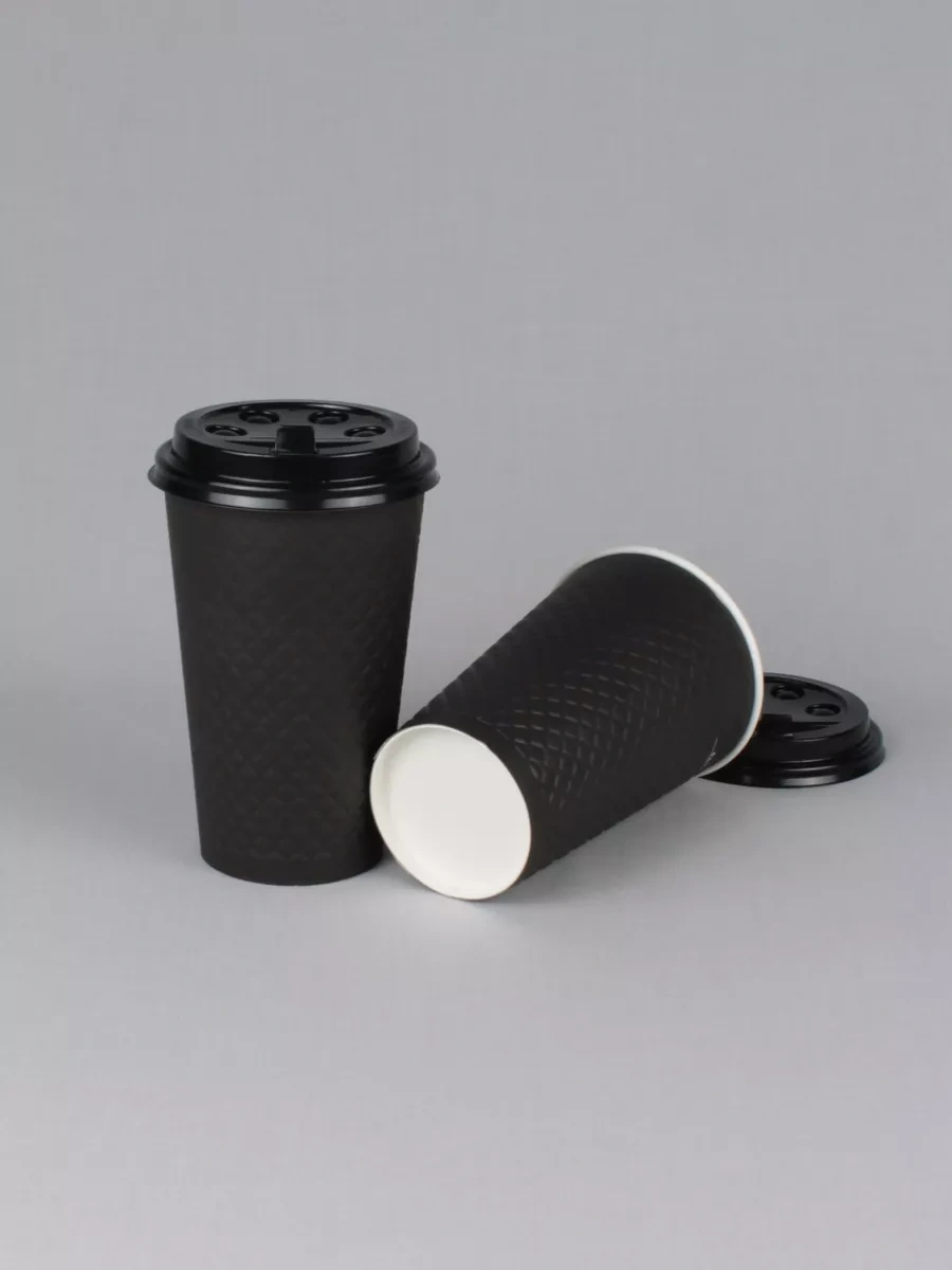 Softhomecraft Kağıt Bardak Çift Katmanlı 400 Ml 25 Adet, Kapaklı 173946750 100 adet