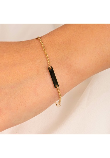 Gümüş Bileklik - Kişileştirelebilir Harf-isim Yazılabilir 3 Plaka 925 Ayar Gümüş Bileklik Gümüş