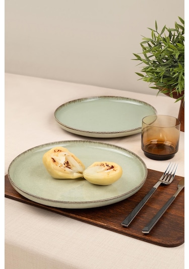 Kütahya Porselen Moderna 2 Parça 27 Cm Düz Tabak Yeşil
