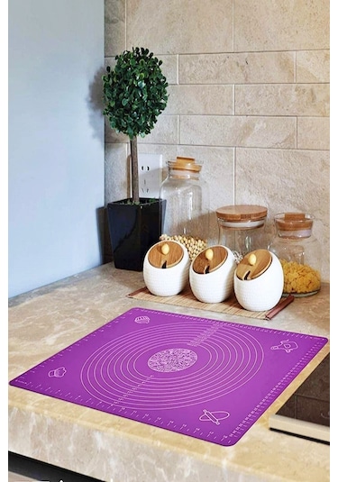 Tilbe Home Çok Amaçlı Silikon Hamur Açma Matı Beyaz