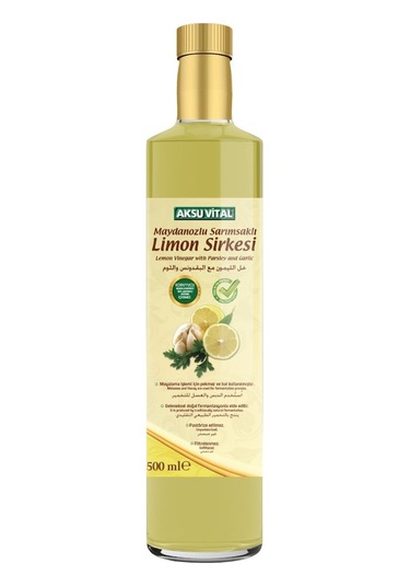 Aksu Vital Maydanozlu Sarımsaklı Limon Sirkesi Cam 500 ML