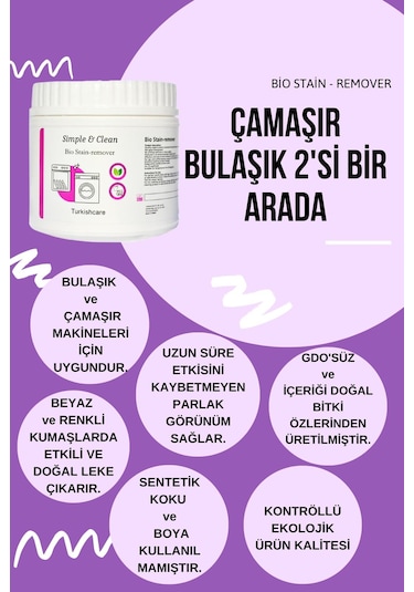 Organik Bio Çamaşır Ve Bulaşık Leke Çıkarıcı Toz 500 G