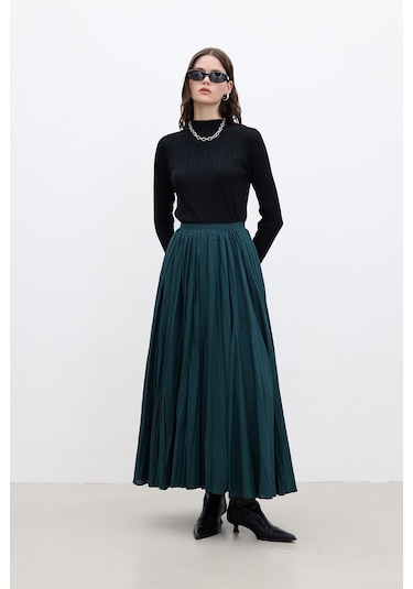 Pılıse Maxı Etek Yeşil Yeşil