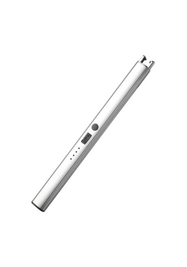 Gümüş Elektrikli Şarj Edilebilir Ateşleyici Rüzgar Geçirmez Kompakt Boyut Taşınabilir Barbekü Soba Ateşleyici Kamp Aksesuarları Gümüş